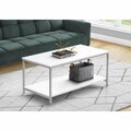 Daphnes Dinnette 40 in. Contemporary Coffee Table White & Silver DA3593419